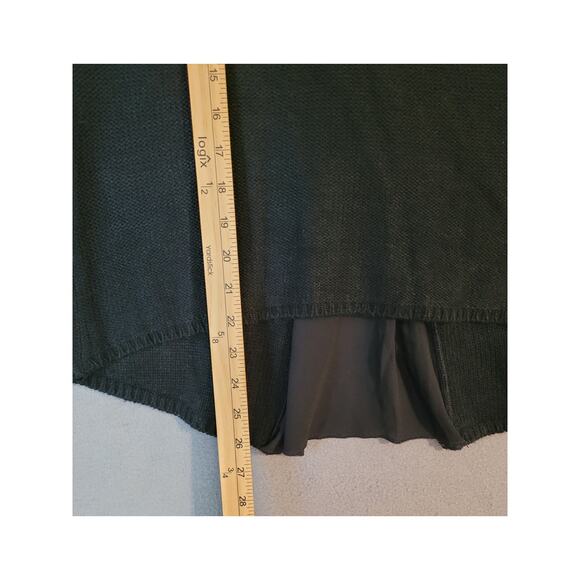 E by Elan Black Knit Sweater Blouse S Sheer Back Panel Zipper Detail EUC - Picture 7 of 8